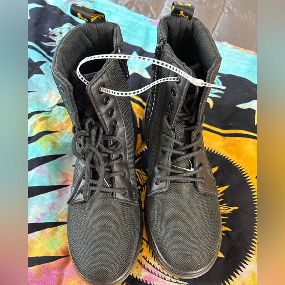 Dr. Martens EU 37 Black Canvas Boots Unisex US Kids/Mens size 5 Women’s size 6 - Picture 10 of 15